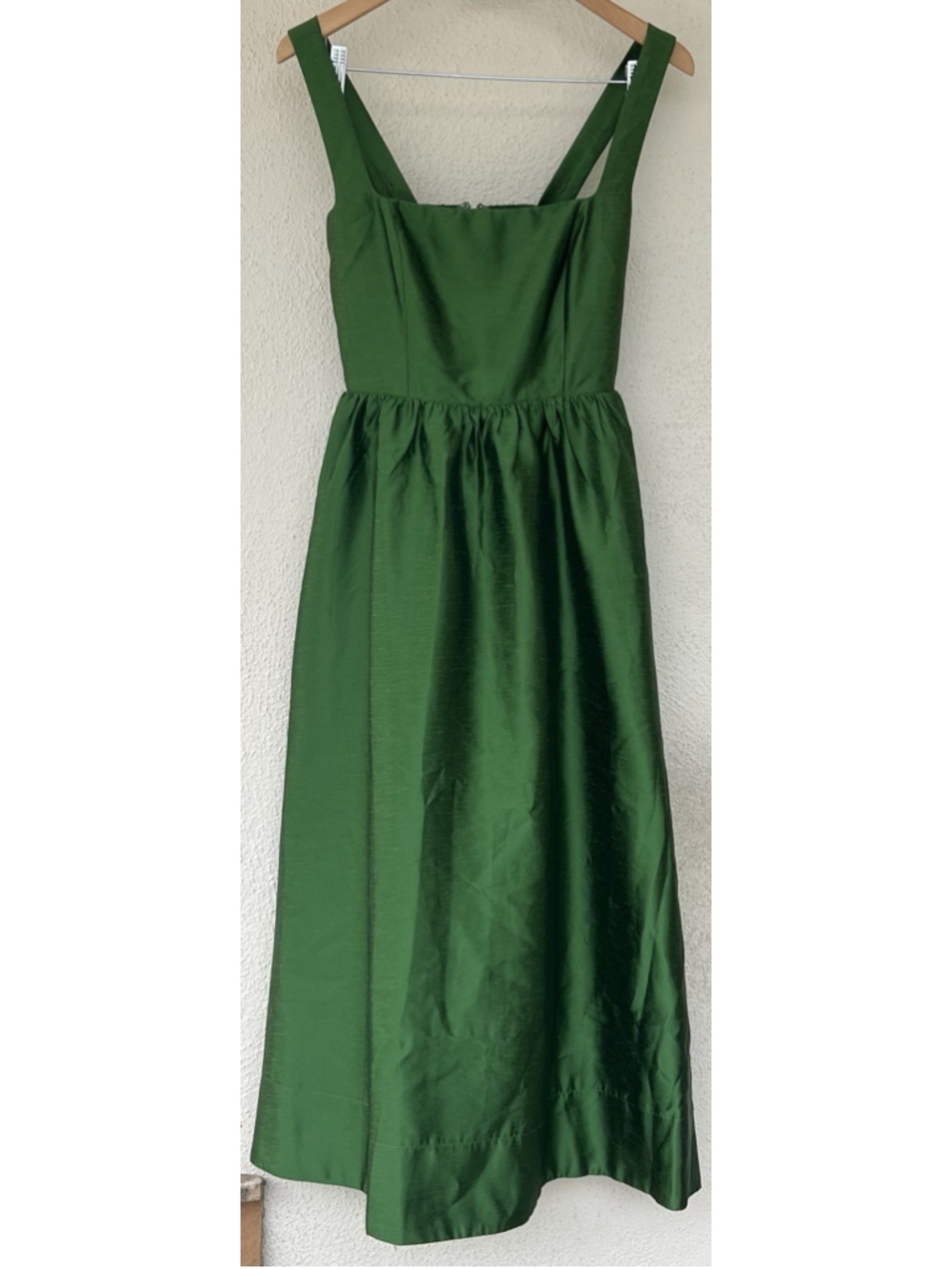 New Tuckernuck Green Dupioni Esme Midi Dress XS Formal Wedding Guest Elegance - Picture 6 of 11